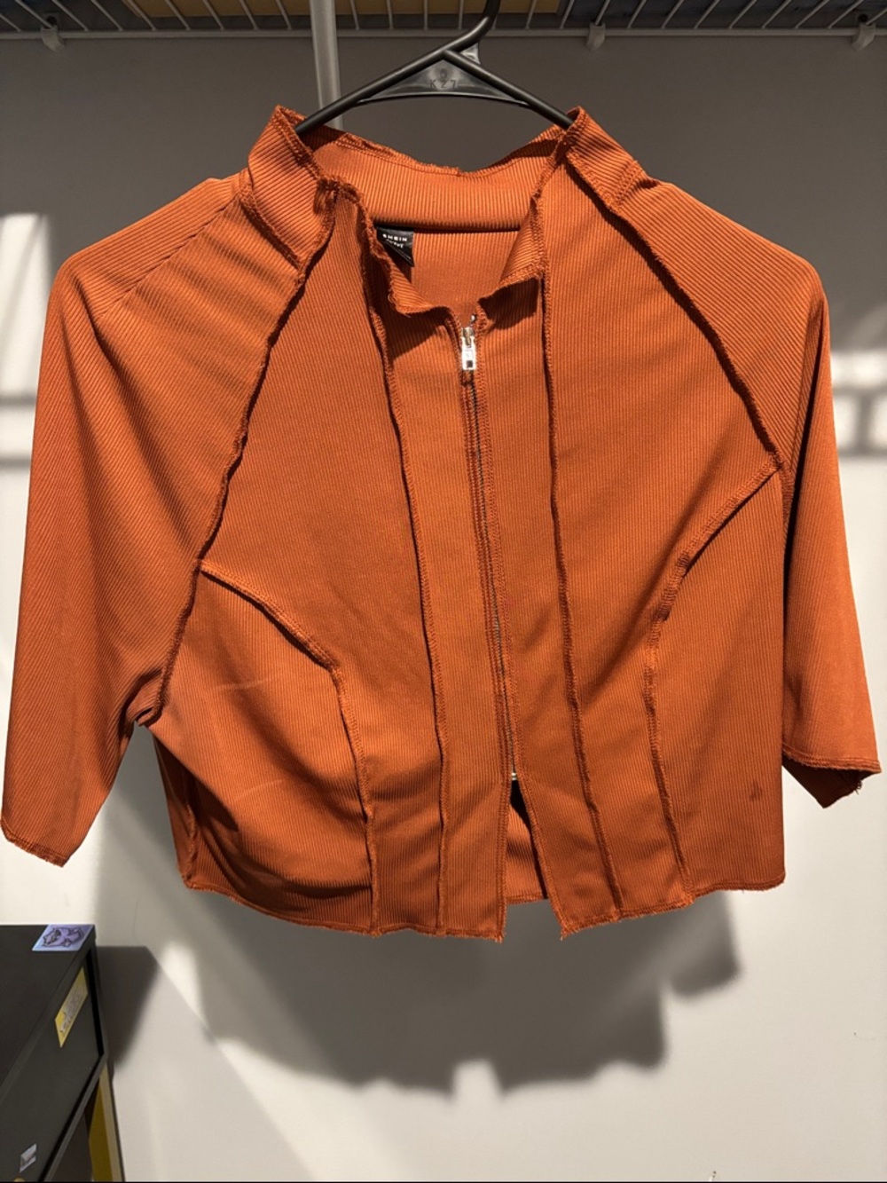 Women's Rust Zip-Front Cropped Jacket